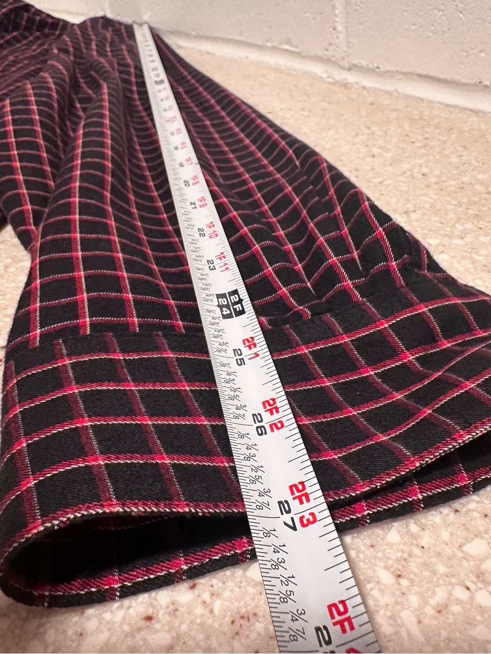 Chaps Mens Long Sleeve Button Down Shirt Red Black Plaid Cotton Size XL - Picture 11 of 11